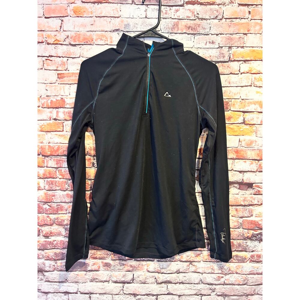 Merino Blend by Paradox black quarter zip dri release shirt top women's medium